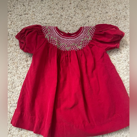 Carriage Boutique Smocked Christmas Dress 6mo - Picture 1 of 4